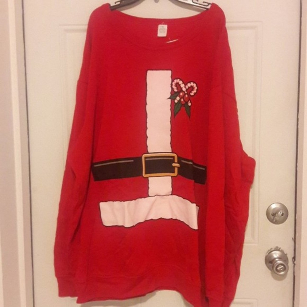 Big & tall Santa Suit Fleece Sweatshirt 4XB - Picture 4 of 7